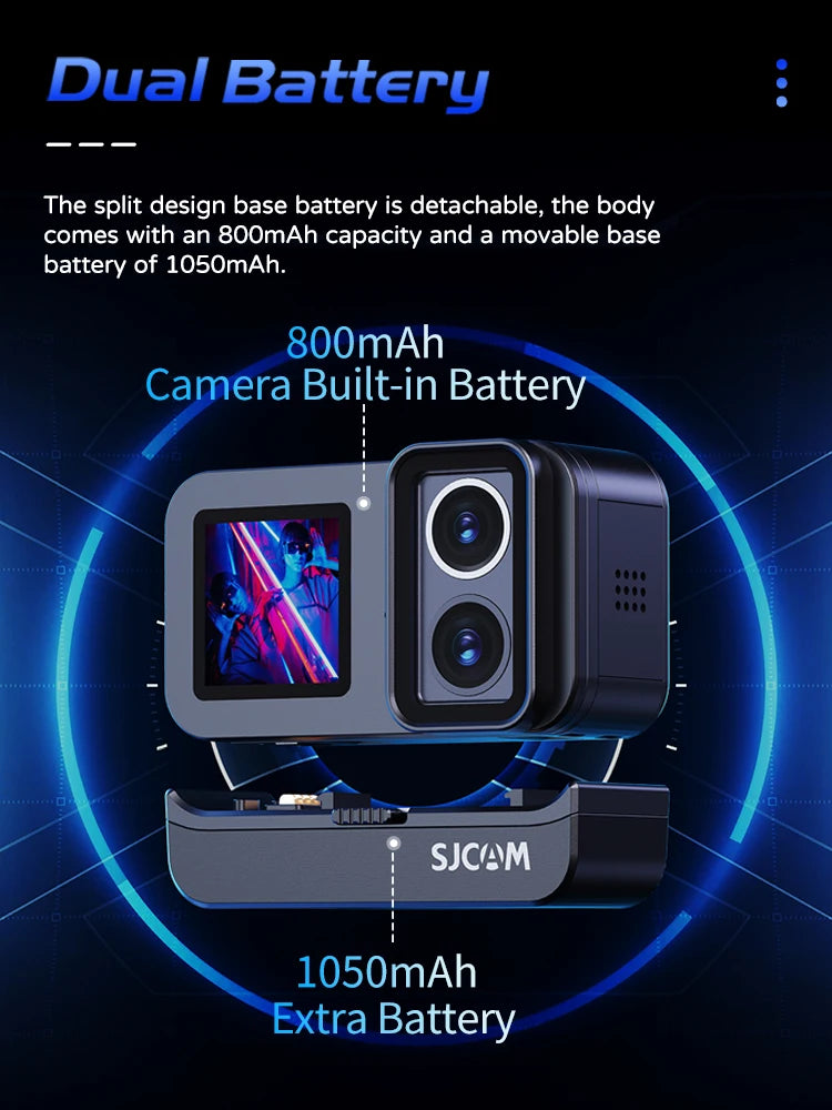 SJCAM SJ20 Dual Lens Dual cameras 4K Action Camera Waterproof 5G WiFi Touch Screen action cam camera sport helmet New In 2024