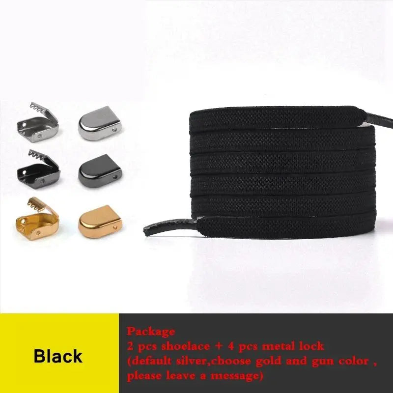 Elastic Flat Shoelaces No Tie Shoe Laces Outdoor Leisure Sneakers Quick Safety Flat Shoe Lace Kids and Adult Unisex Lazy Laces