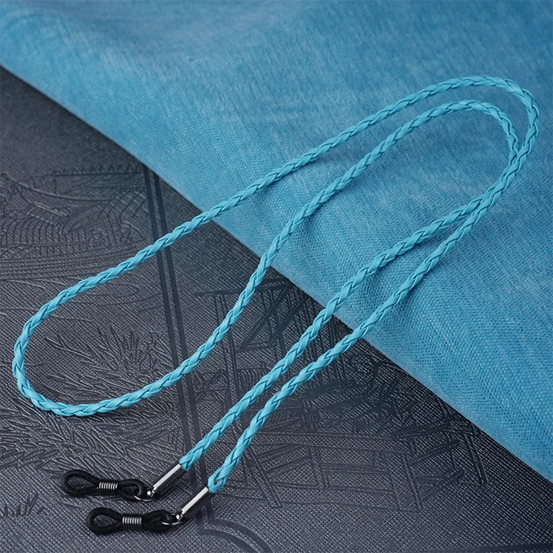 Thick Twist Sunglasses Leather Rope Chain Eyewear Braided Glasses Lanyard Strap Outdoor Sports Non-slip Eyeglass Accessories