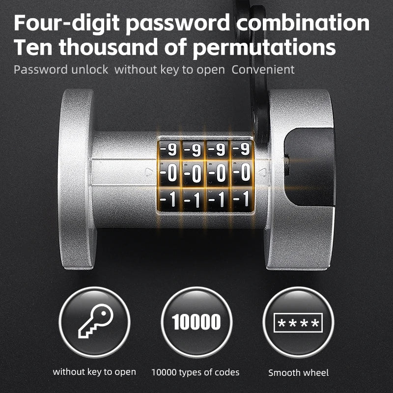 WEST BIKING Folding Bike Lock Combination Anti-theft Lock Portable E-Bike Heavy Duty Chain Lock Bicycle Cycling Accessories