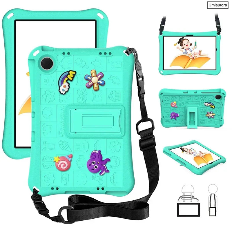 For Samsung Tab S5E S6 Lite 10.4" A7 A8 A9+ A11 Plus SM-X230 SM-X210 X130 T500 T510 Shockproof Stand Strap Tablet Case EVA Funda