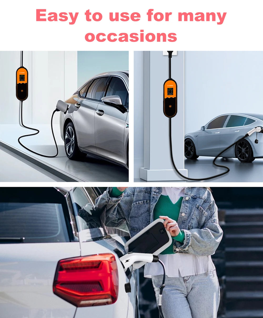 JDMEX 3.5W 16A Portable EV Charger GBT EVSE Charging Box Controller Wallbox for Electric Car Charging Current Adjustable