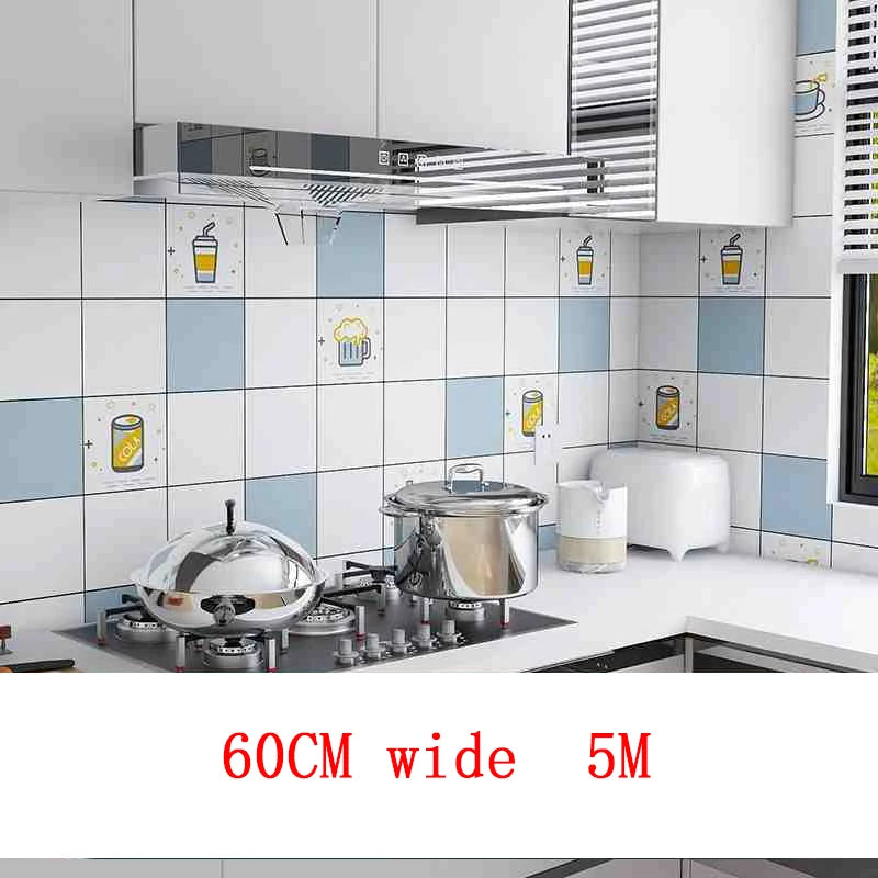 Kitchen Oil Resistant Stickers Waterproof Self-adhesive Wallpaper Stove Countertop Protective Pad Cabinet Countertop Marble Film