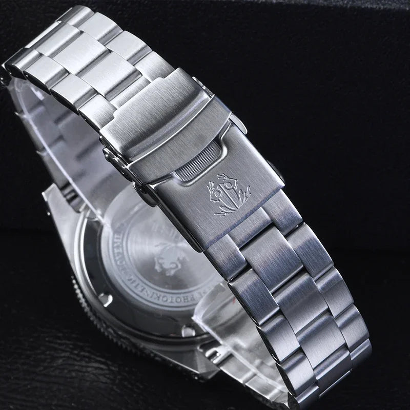 Tactical Frog Chronograph Watch Sapphire Crystal Mirror Ceramic Bezel V2 Solar VS75A Eco-Drive Quartz 20Bar Luminous Mens Watch