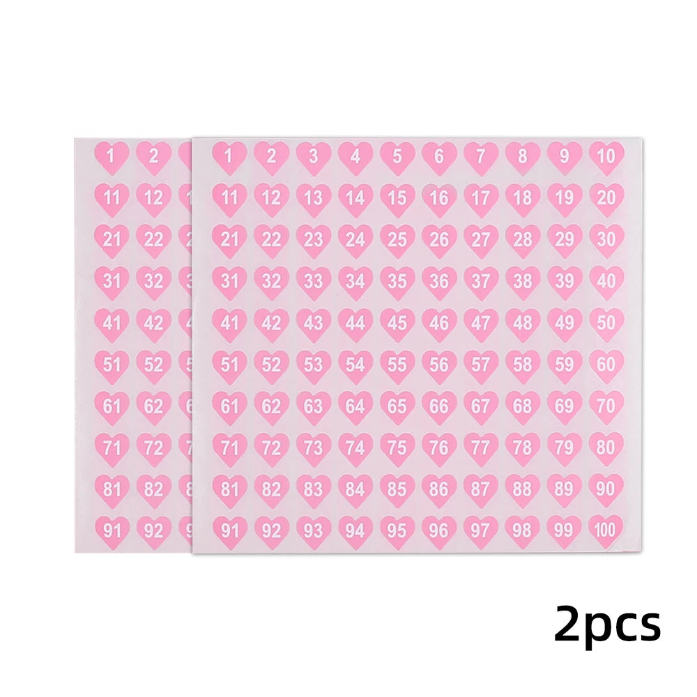 2Pcs/Lot Waterproof Pink Number Sticker Label For Nail Polish Color Gel Varnish Marking Digital Label Sticker Manicure Tool