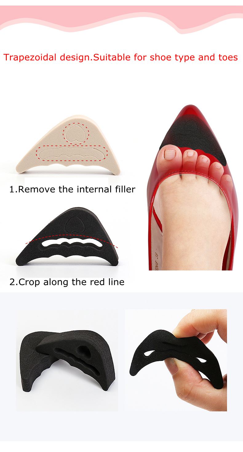 Toe Plug Soft Half Insoles Reusable Toe Sponge Filler Inserts for Shoes Adjustable Too Big Foot Brace Pads Unisex Shoe Inserts