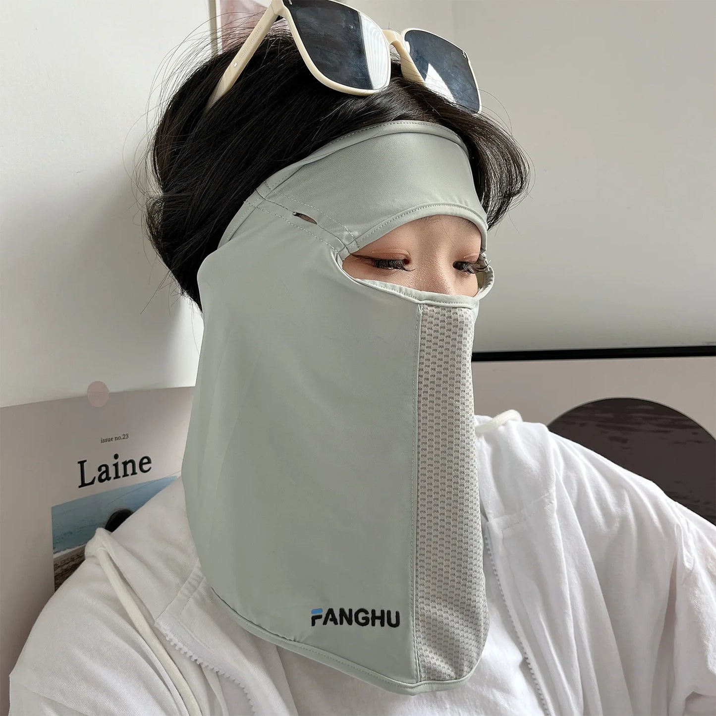 UV Protection Ice Silk Mask Sun Proof Bib Solid Color Face Cover Face Shield Summer Face Scarves Sunscreen Face Scarf Riding