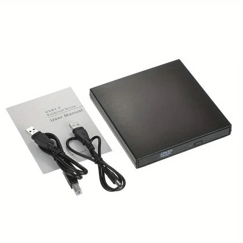 External CD DVD Drive, USB 2.0 Slim Protectable External CD-RW Drive DVD-ROM  Player for Laptops Desktop PCs
