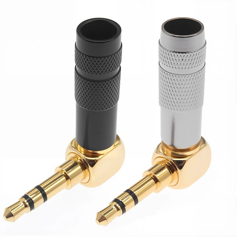 Right Angle Gold Plated 3.5mm for Soldering 3Pole Earphone Plug Audio Connector Electronics