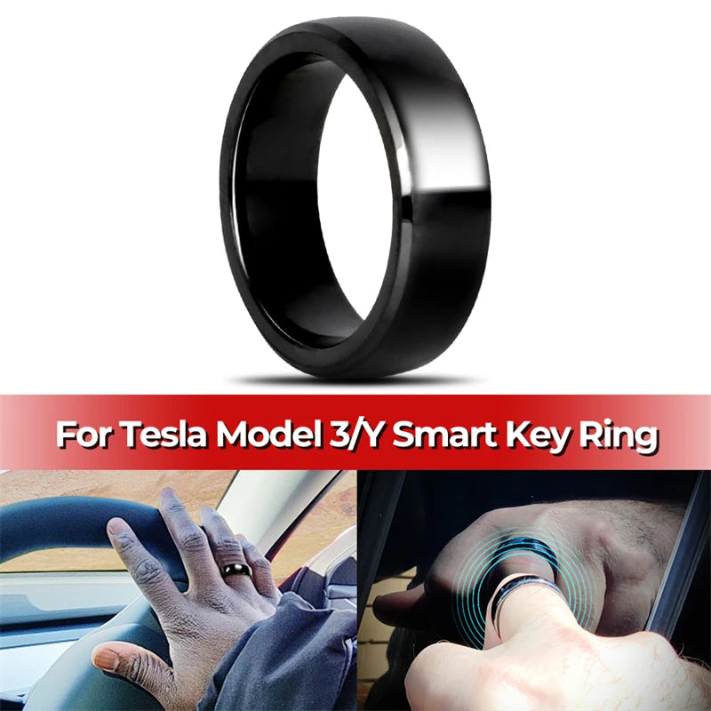 Smart Key Ring NFC Waterproof Ceramic Ring Replace Car Key Card Key Fob Made With Original Card Chips For Tesla Model 3 Model Y