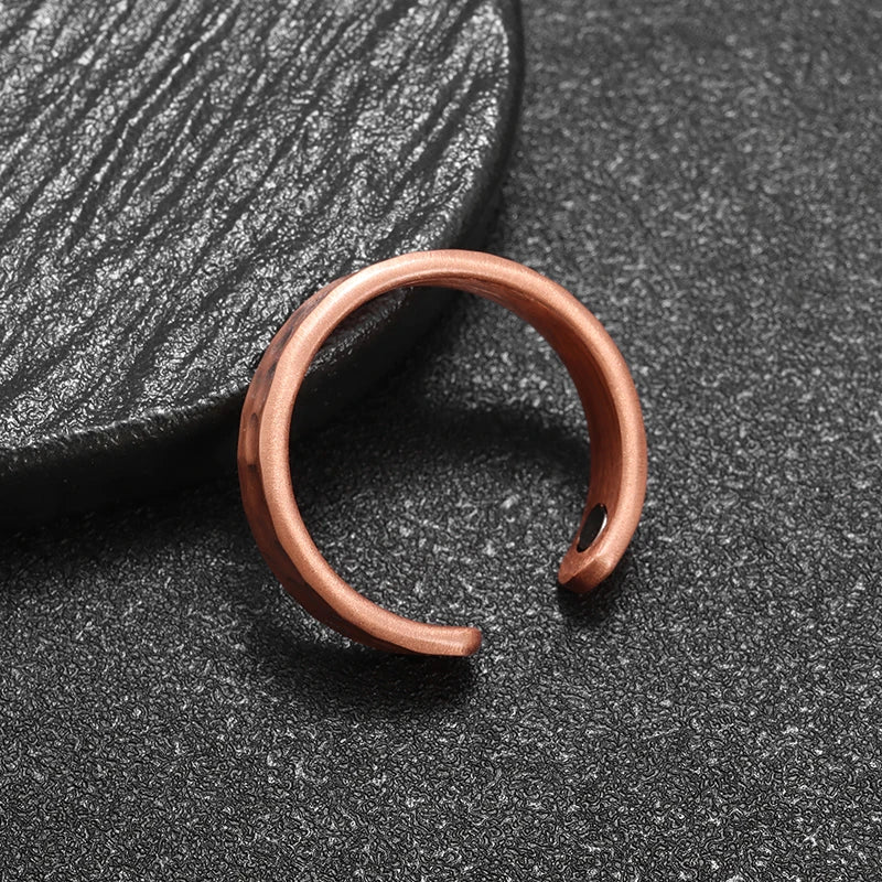 High Quality Fashionable and Creative Concave and Convex Magnetic Red Copper Opening Adjustable Ring Jewelry for Men and Women