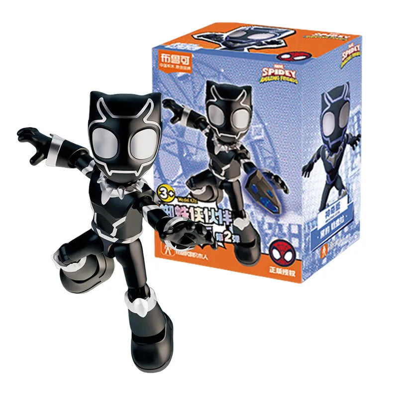 12cm Marvel Spider Amazing Friends 3 Blind box Model kits  Spider Man Peter Parker Miles Gwen  Action Figure Splicing toys
