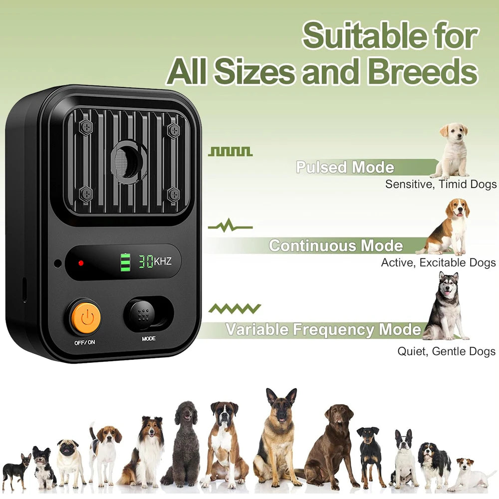 Ultrasonic Dog Repeller Bark Deterrent Devices Rechargeable Portable Three Modes Anti-Noise Anti-Barking Pet Barking Silencer