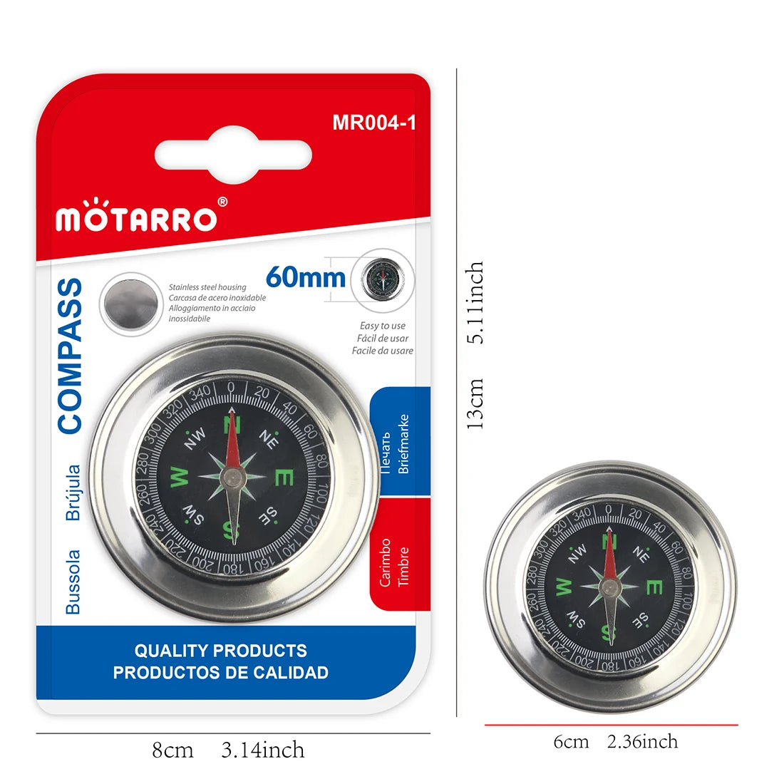 MOTARRO 1Pcs Portable Compass Aluminum Lightweight New Outdoor Camping Hiking Portable Pocket Compass