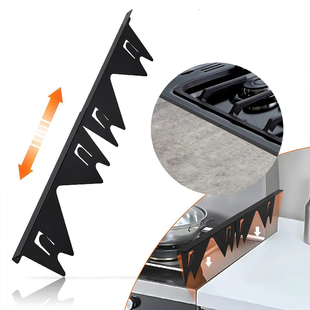 1/2/4 PCS Stainless Steel Stove Gap Cover Easy Retractable Length 13.8'' To 27.5'' Stove Gap Guard Heat Resistant Easy To Clean