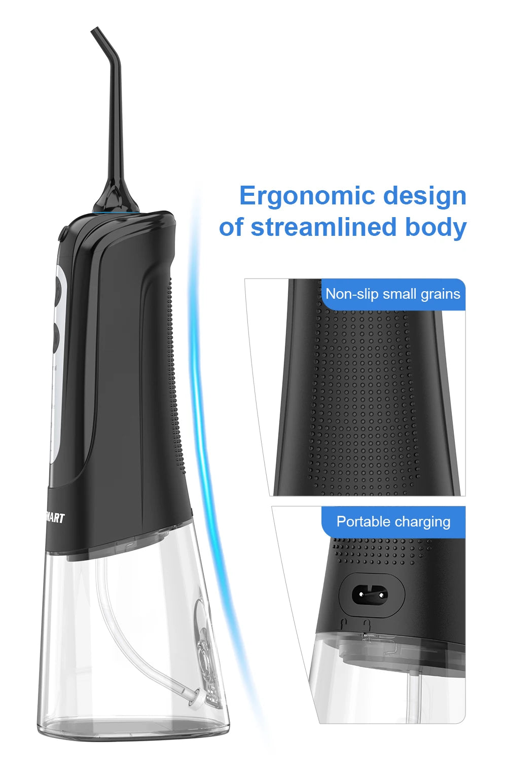 INSMART Oral Irrigator Dental Water Flosser Teeth Whitening Waterproof Portable Dental Water Jet Floss 300ML Teeth Cleaner
