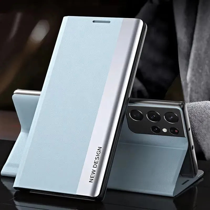 Luxury Leather Flip Case For Samsung Galaxy S26 S25 S24 S23 S22 S20 Ultra Plus S23 S21 S24 FE Note 20 Ultra 10 Plus Stand Cover