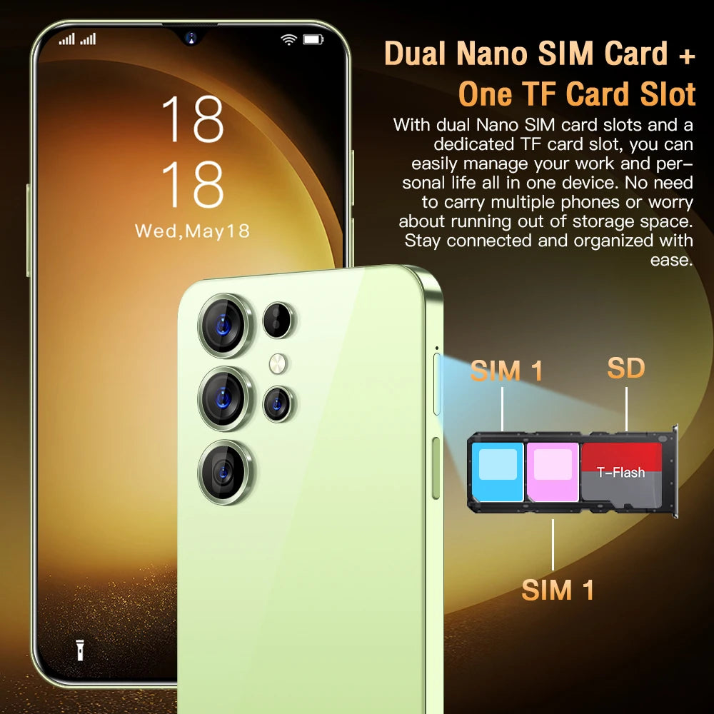 HOT 2025 new S25 Ultra original intelligent 5G dual card dual standby Android 14 system global version phones 7800mAh battery