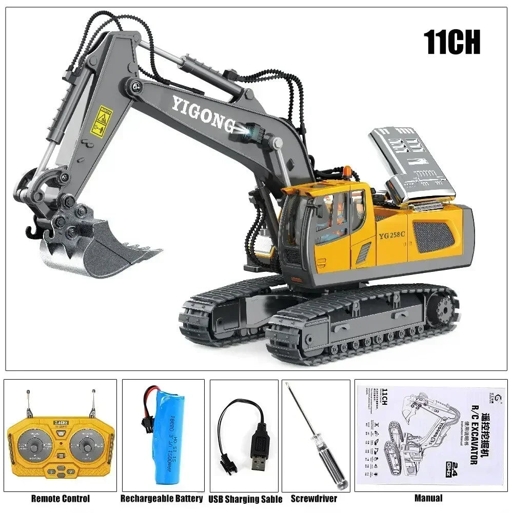 Children Remote Control Car Toys For Boys RC Constructionl Excavator Dump Truck Bulldozer Electric Car Kids Toys Christmas Gifts