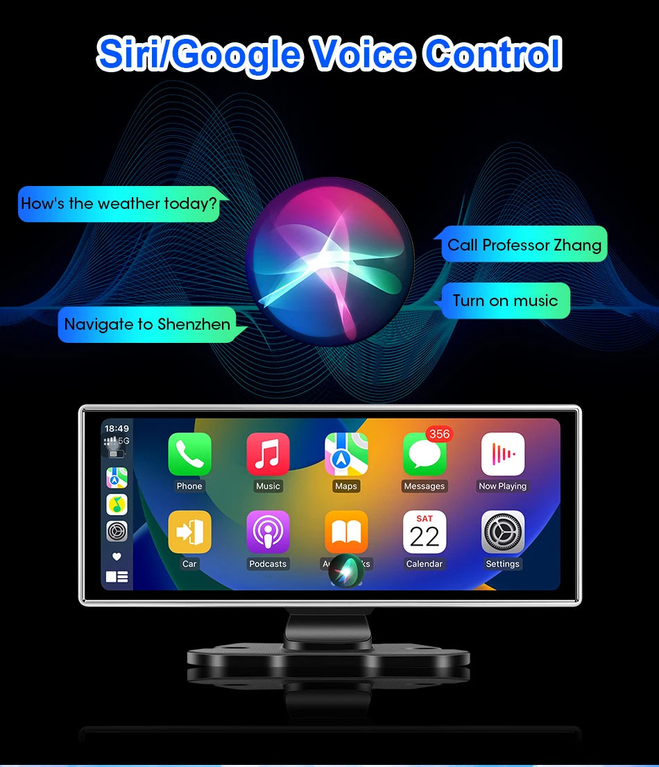 Vtopek 11.26'' Car DVR 4K Front Cam 1080P Rear Cam Touch Screen Wireless Carplay Android Auto Dual Recording Smart Car Player