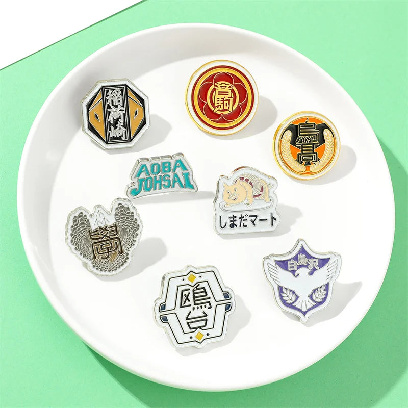 Anime Haikyuu!! Brooch Volleyball Boy High School Team Badge Enamel Pin Brooches Cartoon Backpack Badge Jewelry Accessories Gift