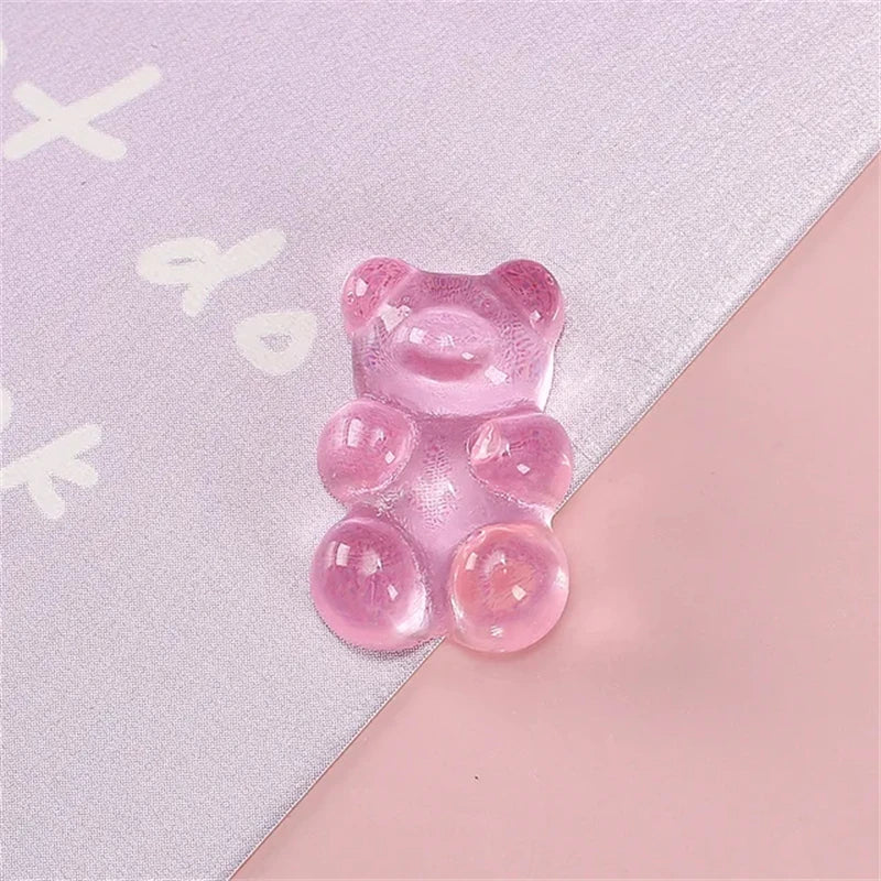 50pcs 3D Cartoon Jelly Bear Nail Art Resin Charms Rhinestones Kawaii Accessories Press on Nails Decorations DIY Supplies Parts