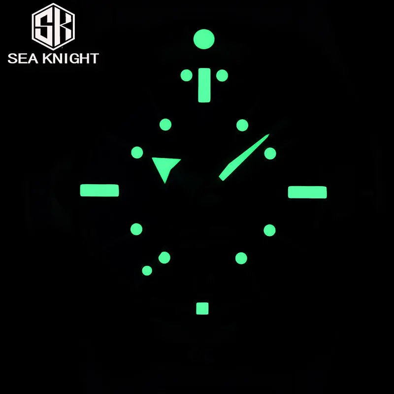 SEA KNIGHT Men Diving Watch 200M Waterproof C3 Luminous 316L Steel Mesh Belt Sapphire Crystal NH35A Automatic Mechanical Watch