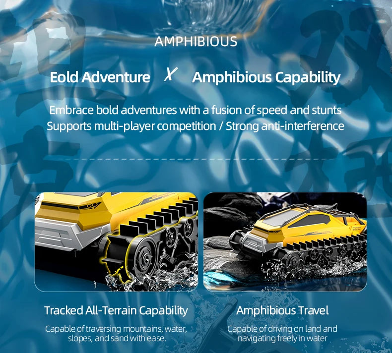JJRC Q183 Rc Tank Car Track Remote Control Cars Off Road 4X4 2.4G Amphibious Crawler Truck Climbing Electric Model Vehicles Toys