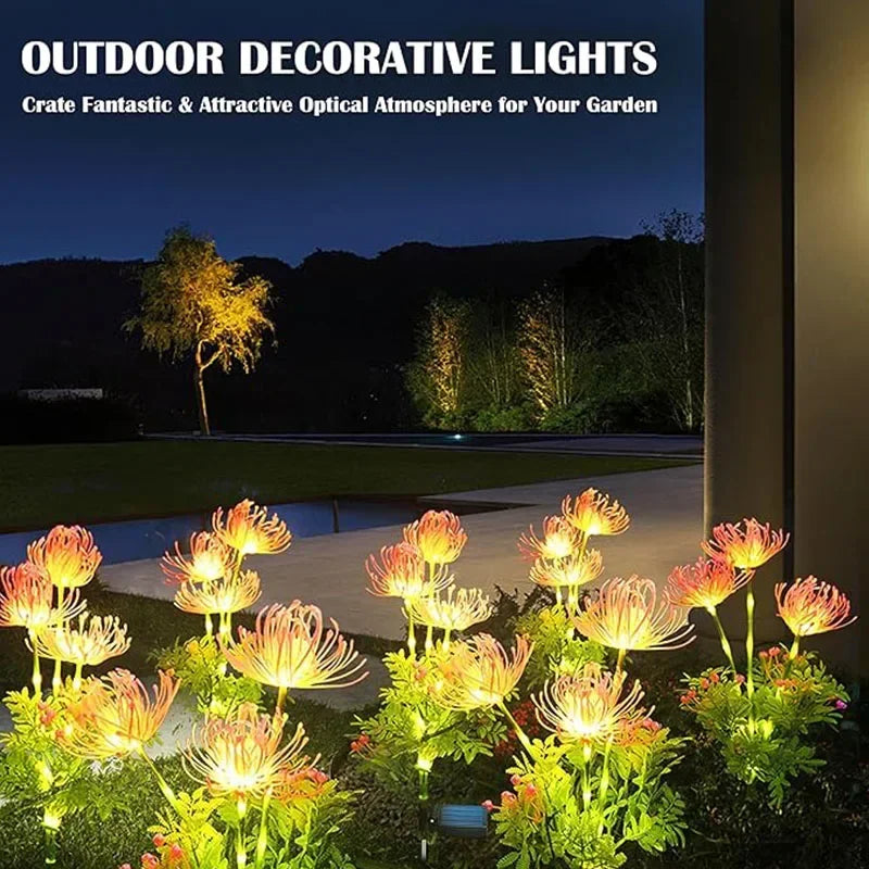 Solar Garden Lawn Lights LED Flower Lamp Outdoor Glowing Flower Decorations Yard Waterproof for Driveway Landscape Decoration