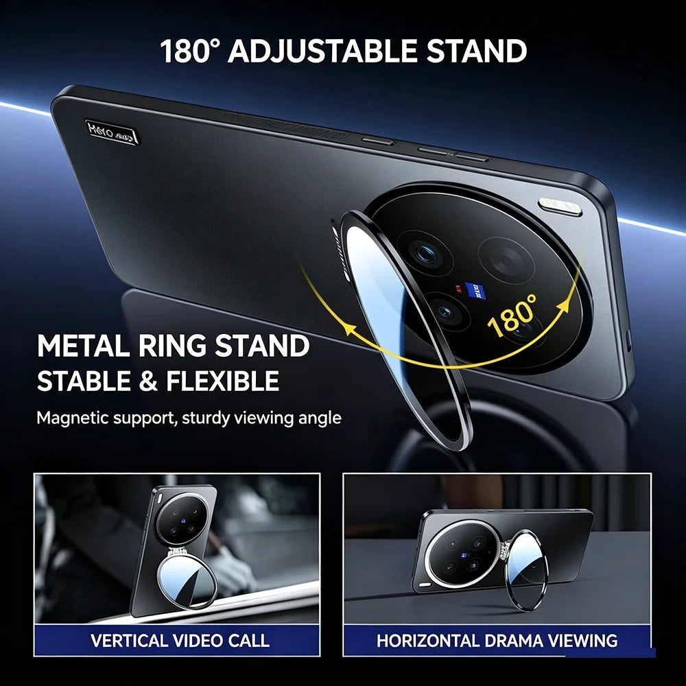 HANNUO For VIVO X300 Pro X200 Ultra Case Ultra Thin Frosted Full Cover Lens Bracket Anti-drop Cover For Vivo X200 Pro Mini Funda