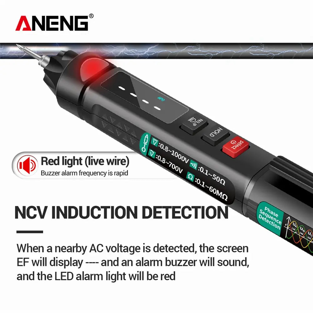 ANENG A3008 Digital Multimeter Auto Intelligent 6000 Precision Counts Sensor Pen Tester Multimetre