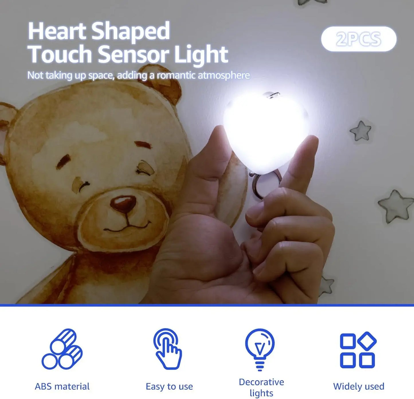 1pcs Purse Light Touch Sensitive LED White Lighting Charging Lamp Handbag with Automatic Sensor  Heart Light Gift Ideas