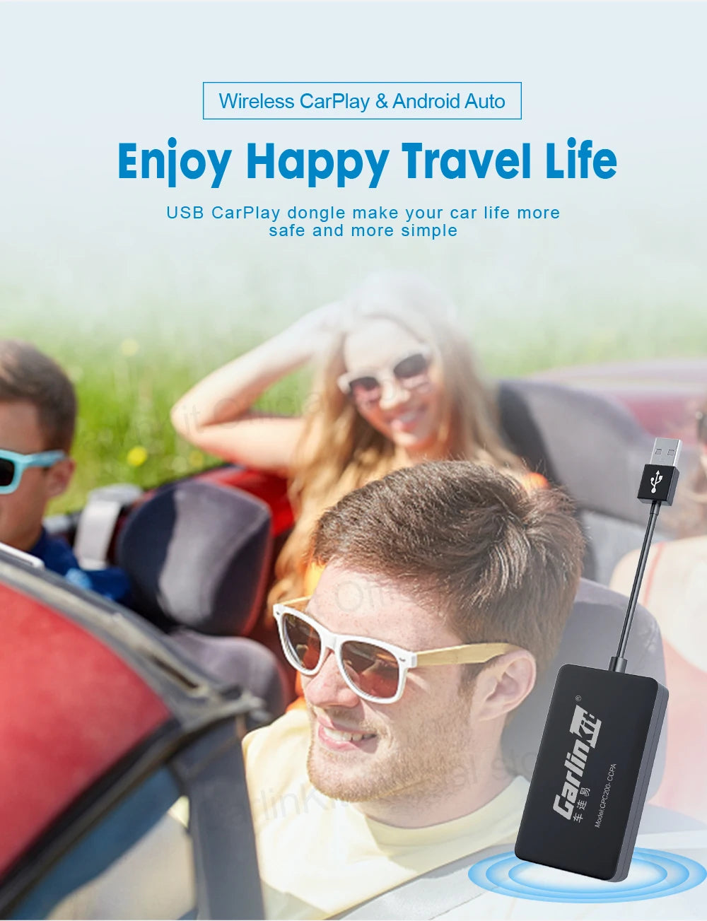 Hot Sale CarlinKit USB Wireless&Wired CarPlay Dongle Android Auto AI Box Mirrorlink Car Multimedia Player Bluetooth Auto Connect