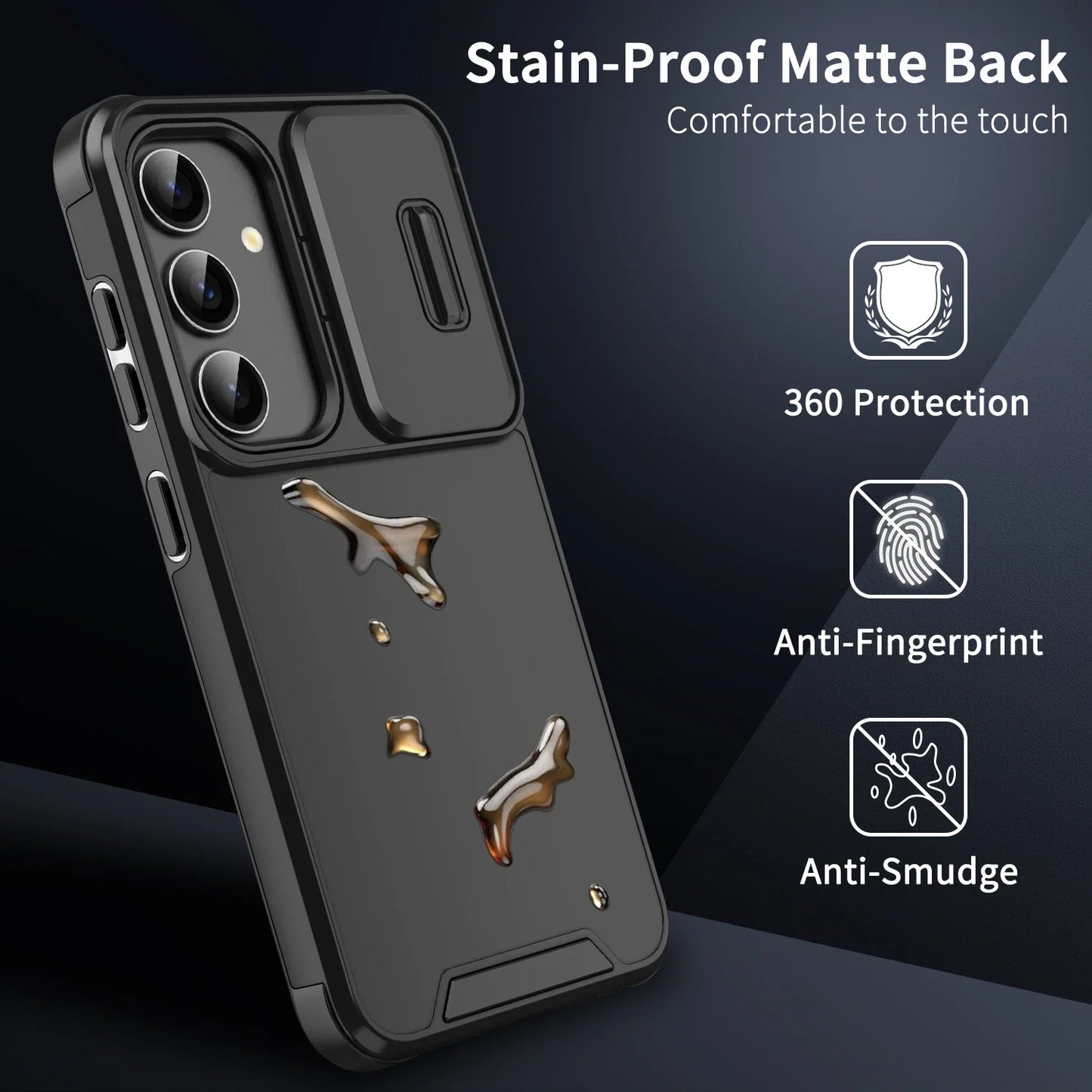 Luxury Fashion Shockproof Armor Phone Case for Samsung Galaxy S25 S24 Ultra S23 FE S21 FE S20 Slide Camera Protection Back Cover