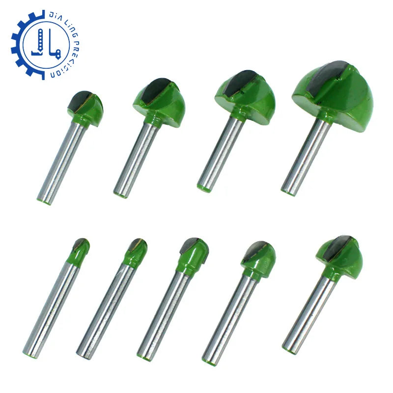 Round Bottom Over Nose Router Bit CNC 6mm Router Bit Set Carbide Ball End Mill 6mm 8mm for Wood Woodworking
