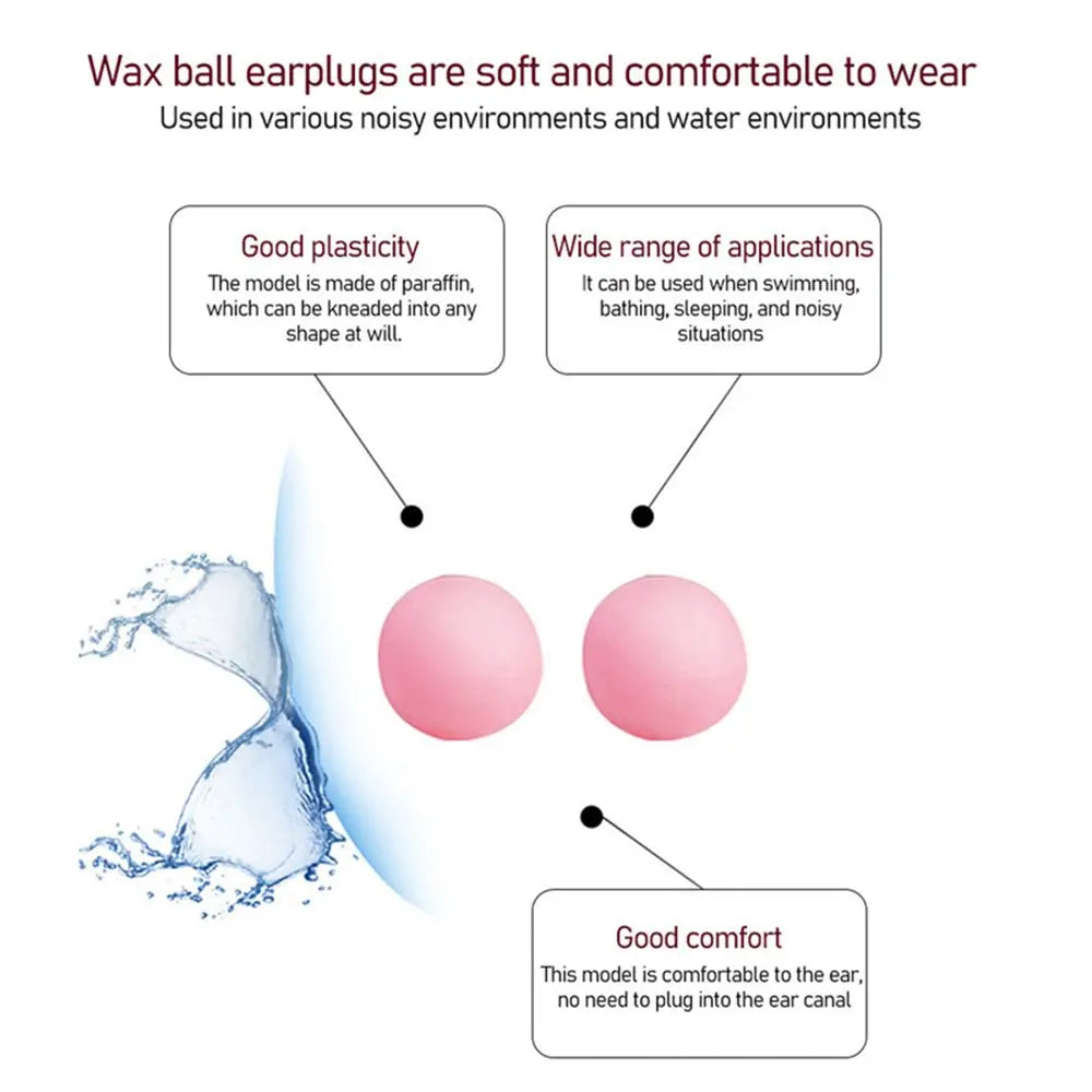 2/4/6/12/20PCS Gift Soft Wax Cotton Earplugs Wax Kneadable Ear Plugs Airplane Sound Insulation Noise Reduction Ear Plug Unisex