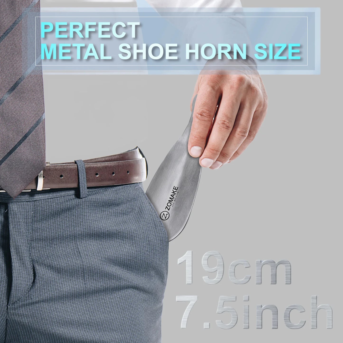 Metal Shoe Horn Stainless Steel 7.5Inch Small Shoe Horn Lifter Easy Carry Shoe Accessories travel shoe spoon for seniors kids