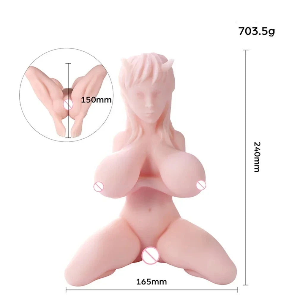 Portable 1.4kg Sexy Female Torso Half Body Sex Doll Silicone Male Masturbator Rubber Pussy Anal Sex Toys Porn Doll Sex Shop 18+
