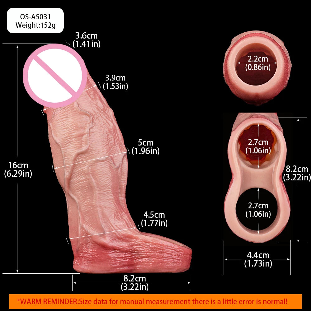 ORALSX 10 Styles Silicone Reusable Open-ended Penis Sleeve Delay Ejaculation Dick Enlargement Sex Toys For Men Game Pleasure