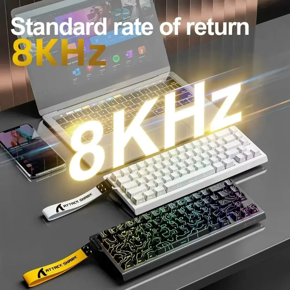 ATTACK SHARK X68HE Keyboard Magnetic Mechanical Gaming Wired Keyboard RGB 0.01mm Rapid Trigg 8000Hz SOCD/Rs 0.125ms 128K Rate
