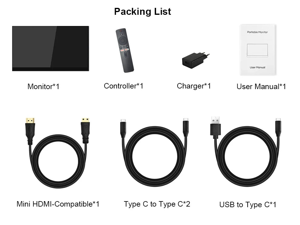 Bimawen 15.6 inch 60Hz Smart TV Portable Monitor with Google TV For Mini PC Laptop Phone Xbox PS4 PS5 Switch Game monitor