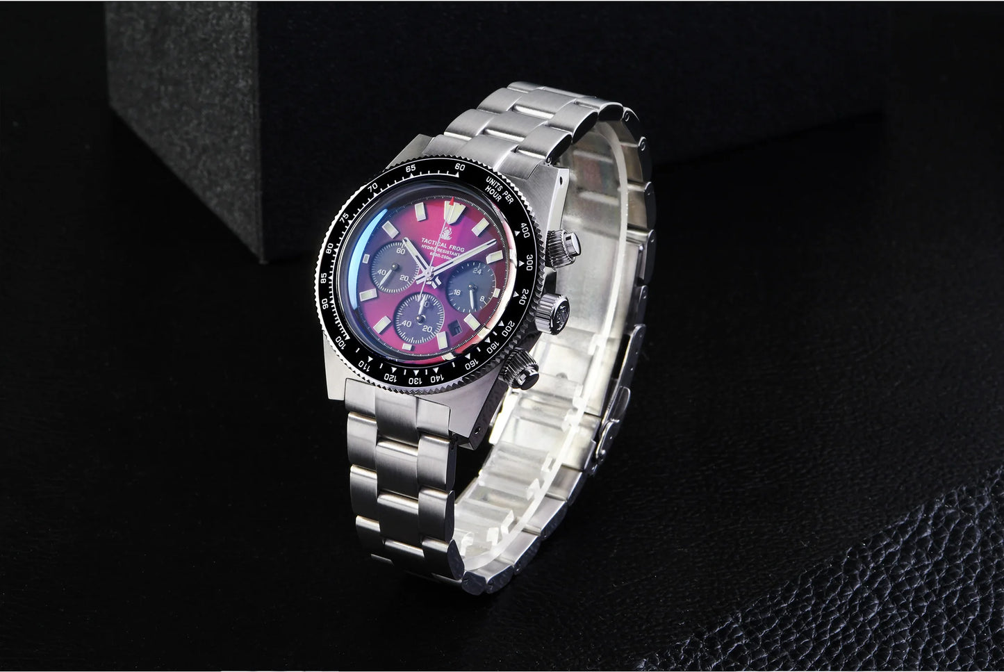 Tactical Frog Chronograph Watch Sapphire Crystal Mirror Ceramic Bezel V2 Solar VS75A Eco-Drive Quartz 20Bar Luminous Mens Watch