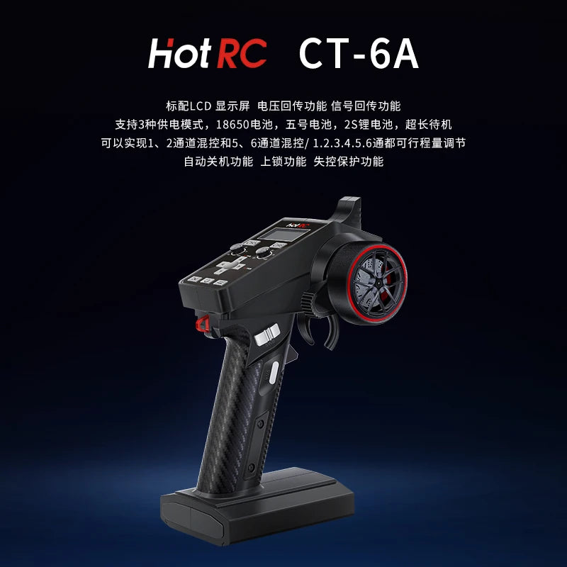 Hotrc CT-6A CT-4A 6CH 4CH 2.4GHz Radio System Transmitter Remote Controller with F-06A F-04A 6Ch Receiver for RC Car Boat Tank