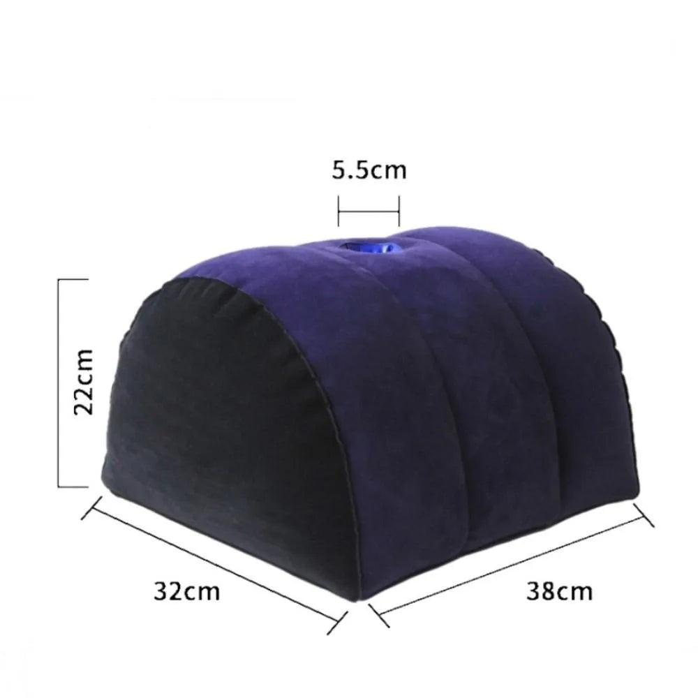 Couples Gifts PVC Flocking Silicone Pillow Blue+Black Triangle Cylinder Wedge Magic Cushion Soft Inflatable Triangle Pad Home