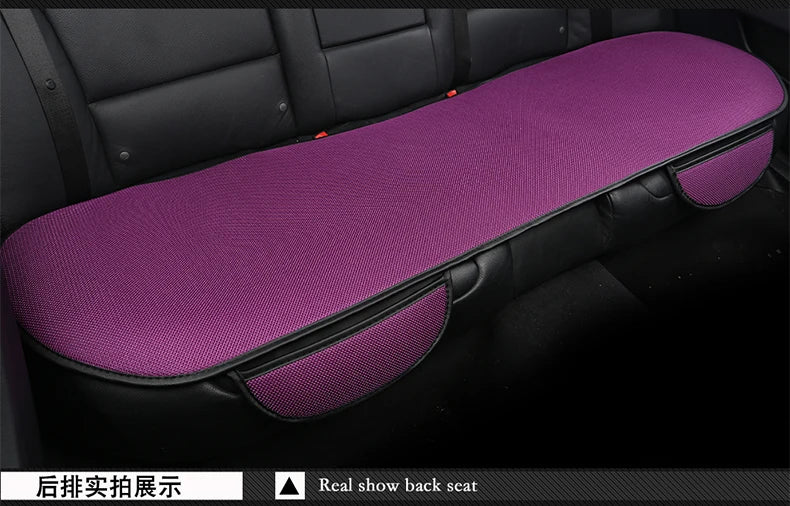 3pcs/set Car Seat Cover Cushion Ventilated Breathable Comfortable Front Back Rear Seat Protector Pad Mat Anti-skid With Pocket