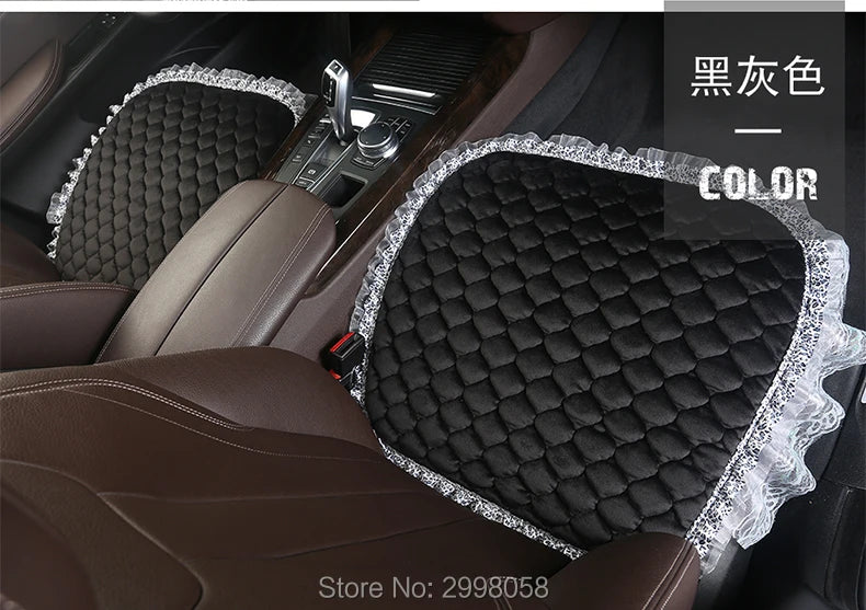 Winter Warm Plush Car Seat Cover Velvet Lace Seat Cushion Pad Auto Chair Car Seat Protector For Lady Girl Women