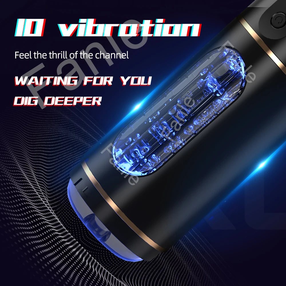 Male Automatic Masturbator Cup Vibration Blowjob Squeezable Pocket Pussy Vagina Penis Oral Sex Machine Toys for Man Adults 18