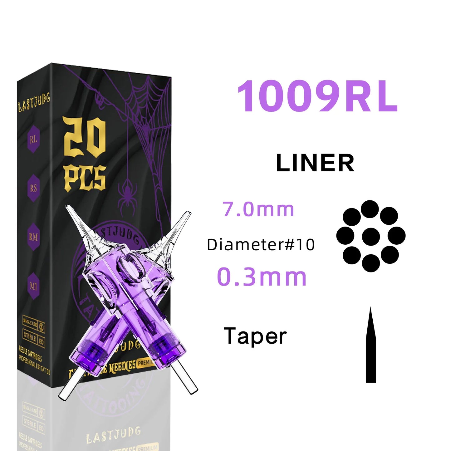 LASTJUDG Tattoo Needles 20PCS Disposable Tattoo Needles RL RS M1 RM Permanent Makeup Tattoo Cartridge Needle For Tattoo Pen