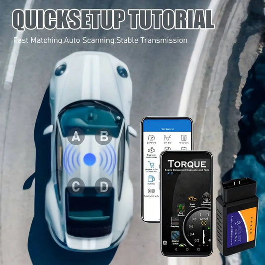 Wireless Obd2 Scanner - Full System Scan, Emission Test, Real-Time Data Analysis, Compatible with Android and Ios, No Battery Required, Obd-Ii Interface Car Diagnostic Tool, Suitable for Most Vehicles