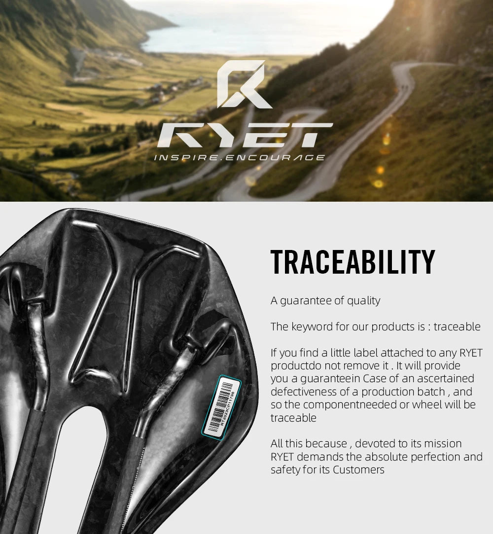 RYET 3D Printed Bicycle Saddle Ultralight Carbon Saddle 135/143mm 105g Bike Saddle for MTB Gravel Road Bike Seat Cycling Parts